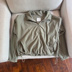 Abercrombie & Fitch Olive Green Half-Zip Sweatshirt